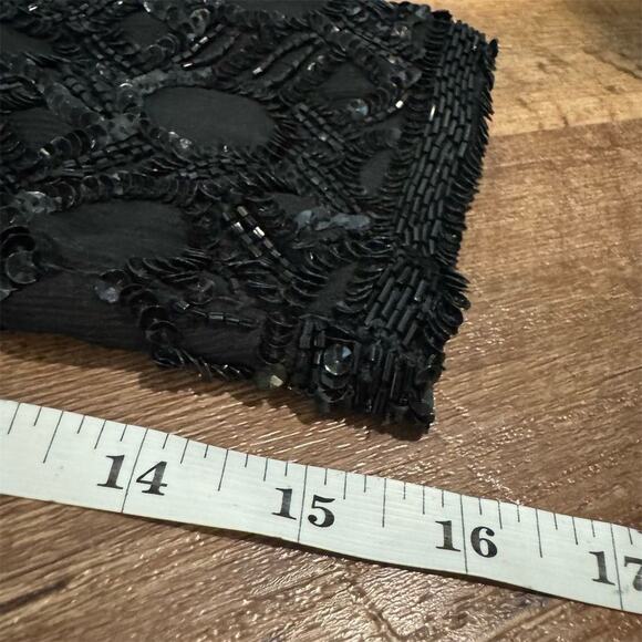 VTG Scala Black Sequin Beaded Jacket Size M Formal Wear 100% Silk NYE Party READ - Picture 9 of 9